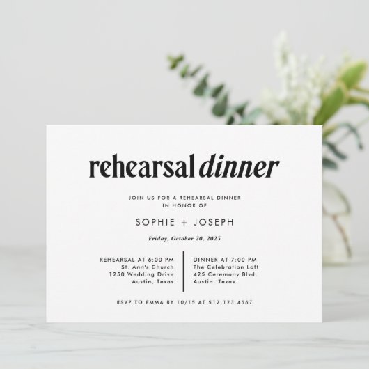 Moderne tekst | Zwarte en witte repetitie Kaart (Staand voorkant)