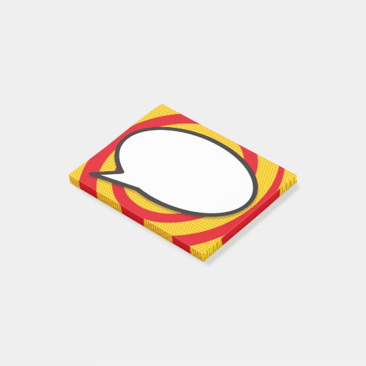 Moderne tekstballon Grappige stripboek Post-it® Notes (Schuin)
