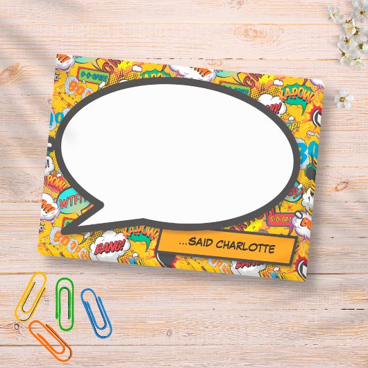 Moderne tekstballon in stripstijl post-it® notes