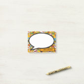 Moderne tekstballon in stripstijl post-it® notes (Op bureau)