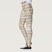 Moderne tekstpatronen beige en bruine rustige retr leggings (Links)