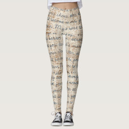 Moderne tekstpatronen beige en bruine rustige retr leggings