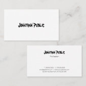 Moderne tekstscript Design Simple Chic Trendy Visitekaartje (Voorkant / Achterkant)