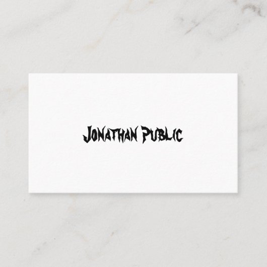Moderne tekstscript Design Simple Chic Trendy Visitekaartje (Voorkant)