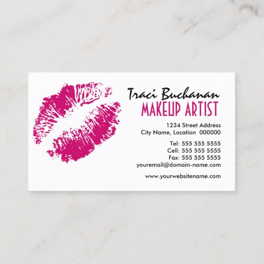 Moderne tekstspeler visitekaartje (Achterkant)