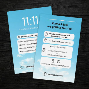 Moderne Telefoon Scherm zoeken thema bruiloft Kaart