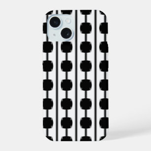 Moderne telefoonhoes met zwart-witte geometrische iPhone 15 case