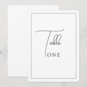 Moderne template voor tafelnummer op de bruiloft, (Voorkant / Achterkant)