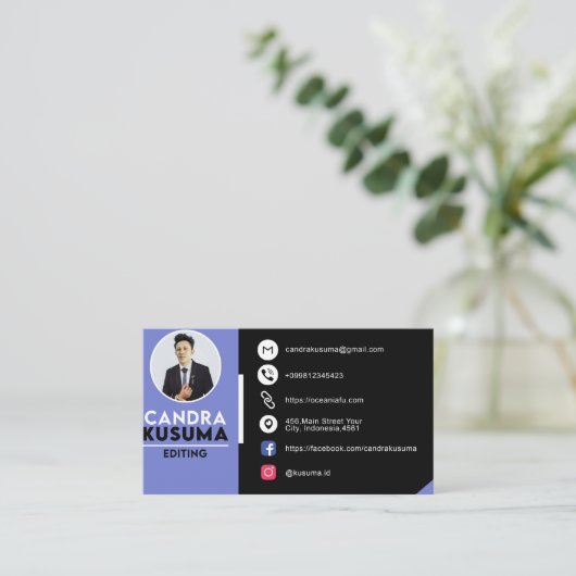 Moderne template voor visitekaartjes (Staand voorkant)