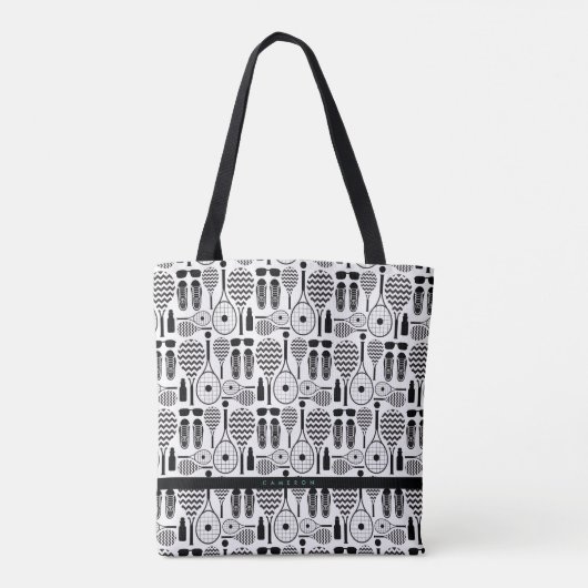 Moderne Tennis-apparatuur en Accessoires Patroon Tote Bag (Achterkant)