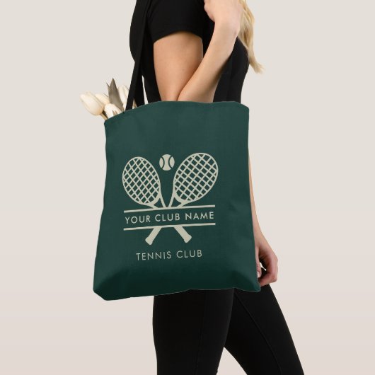 Moderne Tennis Club Naam Team Spelers Custom Swag Tote Bag (Dichtbij)