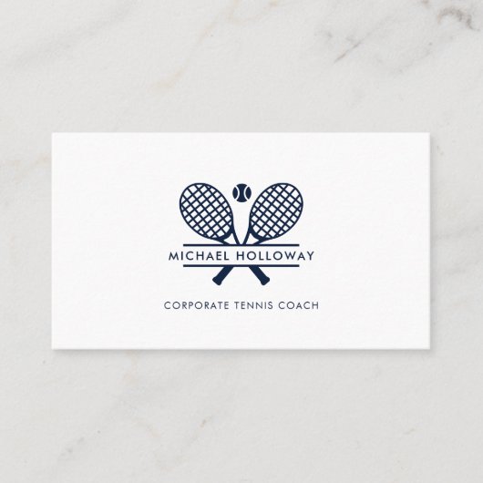 Moderne Tennis Coach Minimalistische Aangepaste Visitekaartje (Voorkant)