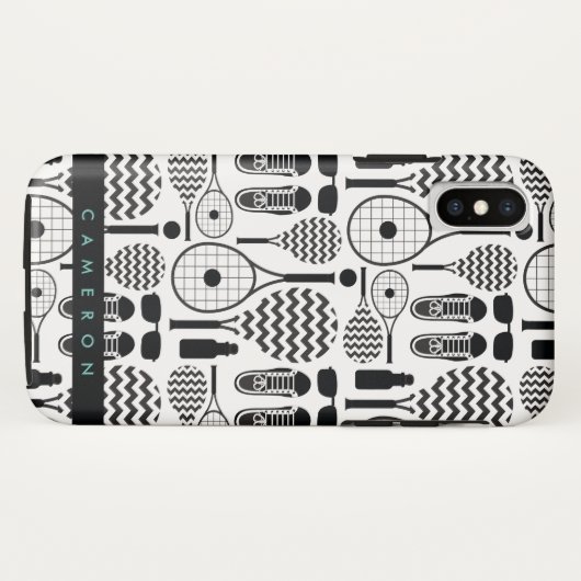 Moderne Tennis Equipment & Accessoires Pattern Hoe Case-Mate iPhone Case (Achterkant (horizontaal))