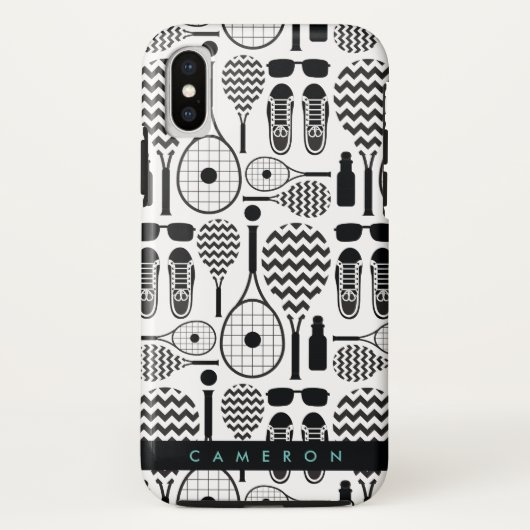 Moderne Tennis Equipment & Accessoires Pattern Hoe Case-Mate iPhone Case (Achterkant)