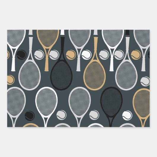 Moderne Tennis Racket Wrapping Paper Sheets (Voorkant 2)