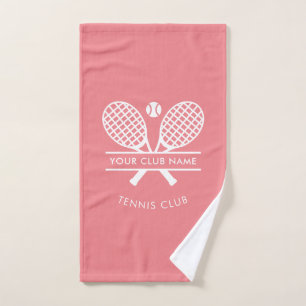 Moderne Tennisclub Naam Rackets Bal Motief Custom Handdoek