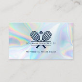 Moderne tenniscoach minimalistisch holografisch visitekaartje (Voorkant)