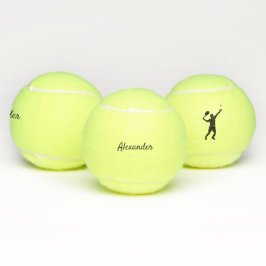 Moderne tennisspeler gepersonaliseerd tennisballen