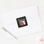 Moderne 'Ter nagedachtenis aan' | Foto-herdenkings Vierkante Sticker (Envelop)