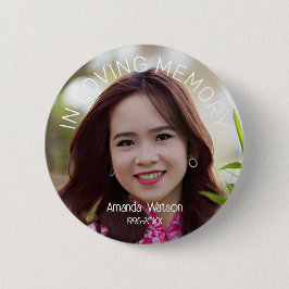 Moderne 'Ter nagedachtenis aan' herdenkingstribut Ronde Button 5,7 Cm