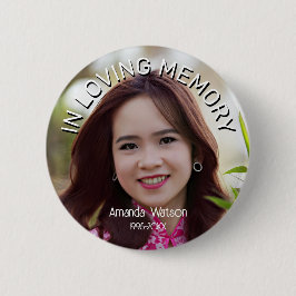 Moderne 'Ter nagedachtenis aan' herdenkingstribut Ronde Button 5,7 Cm
