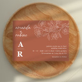 Moderne Teracota elegante bruiloft Kaart