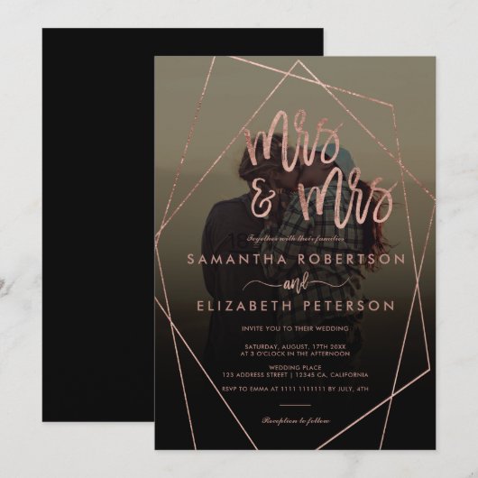 Moderne terarium foto lesbische bruiloft kaart (Voorkant / Achterkant)