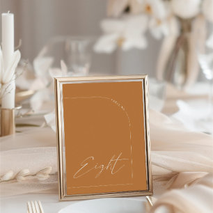 Moderne terracota boogtabel Acht-tabelnummer Kaart