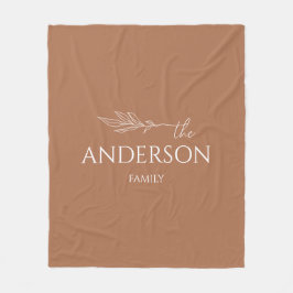 Moderne Terracotta Aanpasbare Familienaam  Fleece Deken