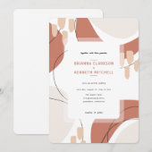 Moderne Terracotta Abstracte afgeronde hoek bruilo Kaart (Voorkant / Achterkant)