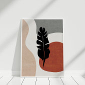 Moderne terracotta Abstracte botanische wandkunst Poster