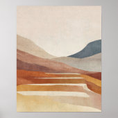 Moderne Terracotta Abstracte Kunst voor Neutrale D Poster (Voorkant)