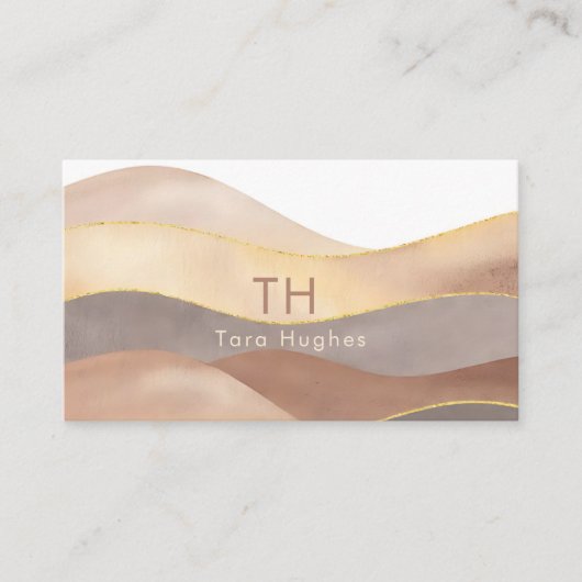 Moderne Terracotta Abstracte  Sjabloon Visitekaartje (Voorkant)