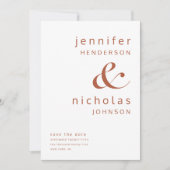 Moderne Terracotta Ampersand Foto Save The Date (Voorkant)