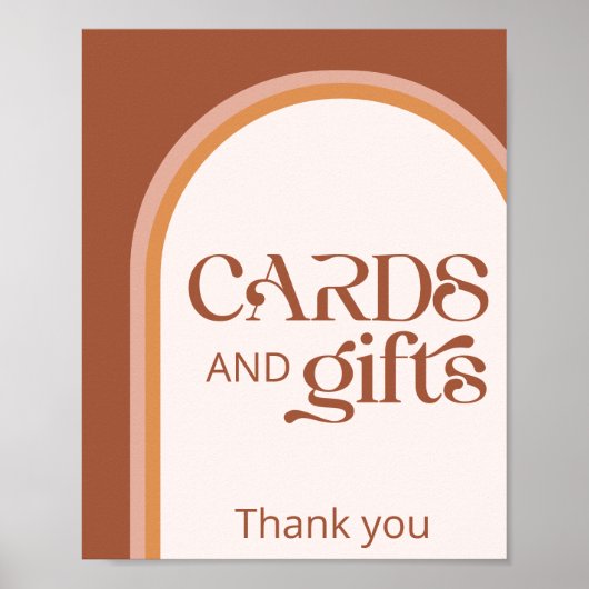 Moderne Terracotta Arch Typografie kaarten en gesc Poster (Voorkant)