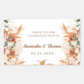 Moderne Terracotta Bedankt Script Wedding Rechthoekige Sticker (Voorkant)