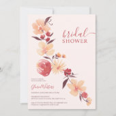 Moderne terracotta beige bloemen herfst bruidsdouc kaart (Voorkant)