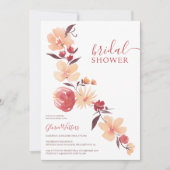 Moderne terracotta beige bloemetjes herfst vrijgez kaart (Voorkant)