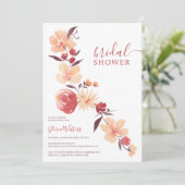 Moderne terracotta beige bloemetjes herfst vrijgez kaart (Staand voorkant)