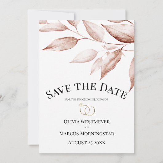 Moderne terracotta blad schets kaart (Voorkant)