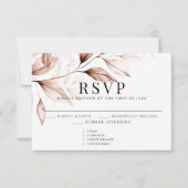 Moderne terracotta blad schets RSVP kaartje (Voorkant)