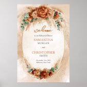 Moderne Terracotta bloemen boho Welkom repetitie Poster (Voorkant)