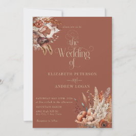 Moderne terracotta bloemen | Herfst Bloemen Bruilo Kaart
