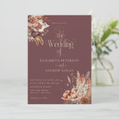 Moderne terracotta bloemen | Herfst Bloemen Bruilo Kaart (Staand voorkant)