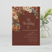 Moderne terracotta bloemen | Herfst Bloemen Bruilo Kaart (Staand voorkant)