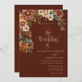 Moderne terracotta bloemen | Herfst Bloemen Bruilo Kaart (Voorkant / Achterkant)