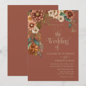 Moderne terracotta bloemen | Herfst Bloemen Bruilo Kaart (Voorkant / Achterkant)