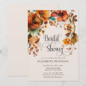 Moderne terracotta bloemen | HERFST VRIJGEZELLENFE Kaart (Voorkant / Achterkant)