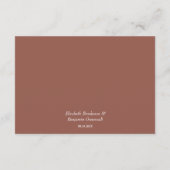 Moderne Terracotta Bloemen Trouwdetails Behuizing Informatiekaartje (Achterkant)