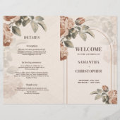 Moderne Terracotta bloemensalie groen blad bruilof (Voorkant)